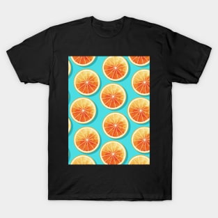 Orange Slices on Blue T-Shirt